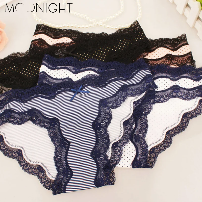 

MOONIGHT 4 Pcs Patchwork New Hot women sexy Lace underwear women panties G String low-Rise briefs women