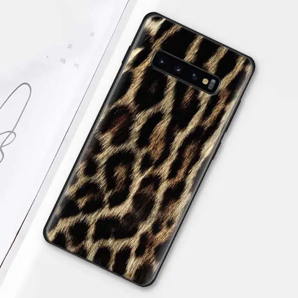 Черный ТПУ мягкий чехол с леопардовым принтом для samsung Galaxy S10e S10 S8 S9 Plus S7 A40 A50 A70 Note 8 9 силиконовый чехол для телефона - Цвет: 008