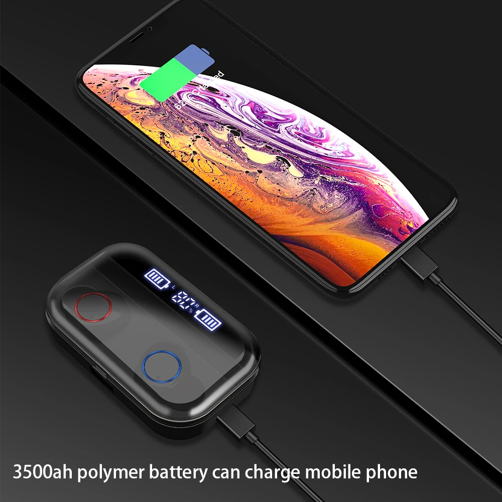 Bluetooth наушники IPX 7 наушники с сенсорным управлением 5,0 TWS беспроводные наушники стерео спортивные наушники с сенсорным управлением с зарядным устройством