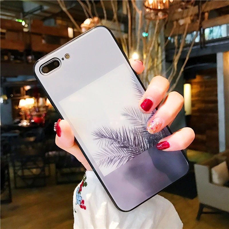 Простой кокосовый чехол для iphone X XR XS макс. закаленное стекло 8 7 6 6s Plus | Мобильные