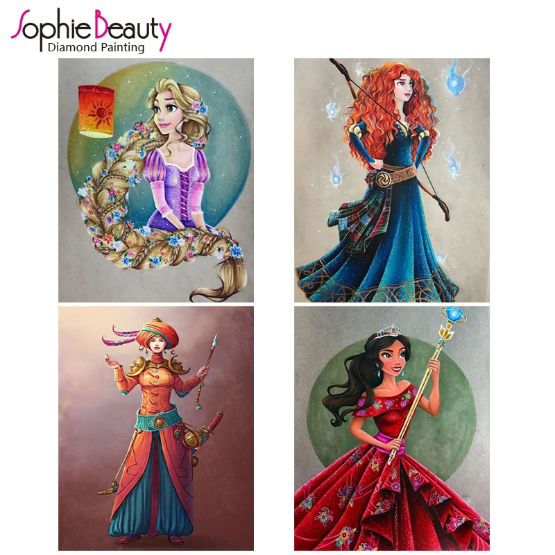 SOPHIE BEAUTY Новинка DIY Алмазная картина вышивка крестиком ручной работы вышивка мультфильм принцесса домашнее искусство шитье Рукоделие мозаика набор