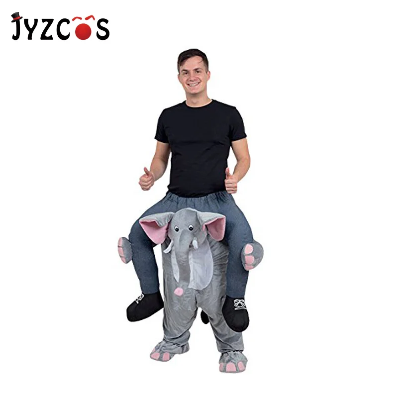 JYZCOS взрослых ездить на Костюм Слона Ride On Me косплэй костюм Carry Back Новинка брюки для