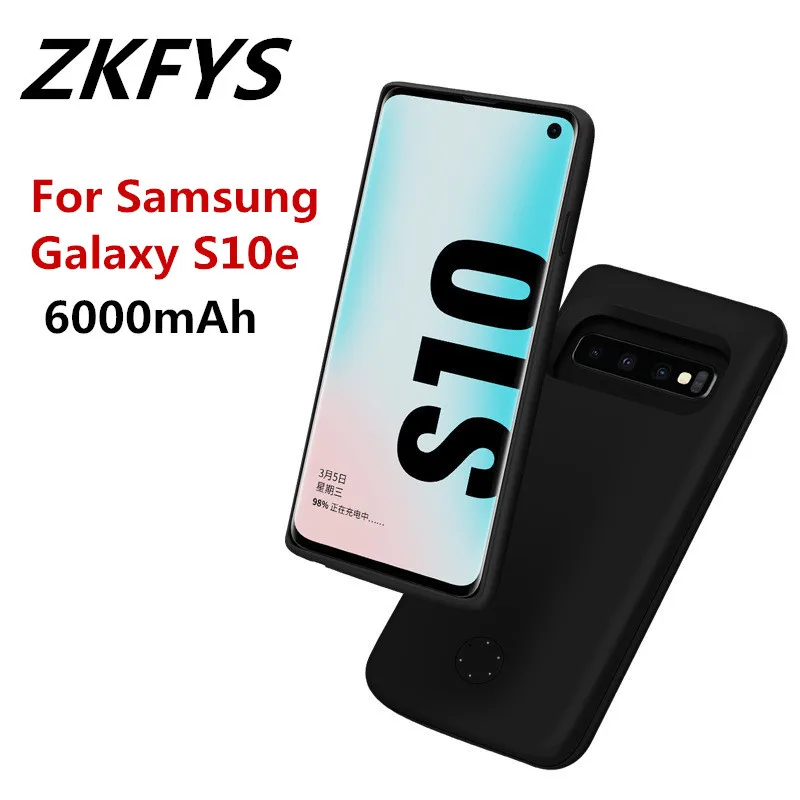 Ударопрочный чехол ZKFYS для зарядки аккумуляторов Samsung Galaxy S10e аккумулятора 5000 мАч