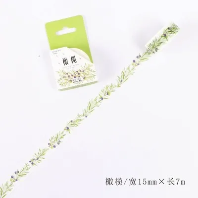 Милые kawaii современные мужские и женские маскирующие Васи клейкие ленты декоративные клейкие ленты Diy Скрапбукинг зеленые растения жизнь - Color: 08