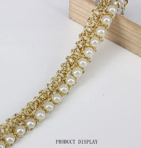 SK Бисером Жемчужно-Белое Золото Отделка Кружевом Ленты Отделкой скрапбукинга