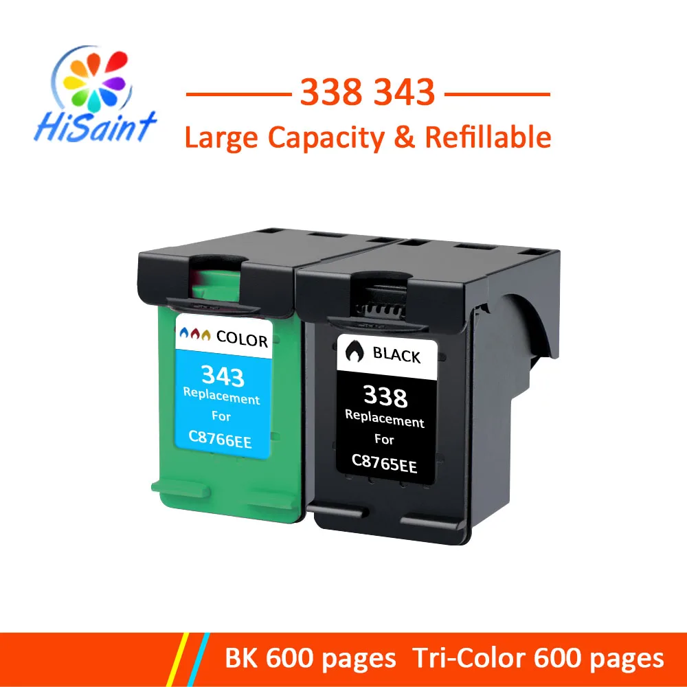 Hisaint 2019 Hot 2 druckerpronen XL для HP 338 &amp 343 PSC 1510 V XI Officejet 7310XI H470 H470B | Компьютеры и офис
