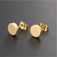 pe09 titanium round earrings for unisex 316l stainless steel earring ip plating no fade allergy free good quality jewelry