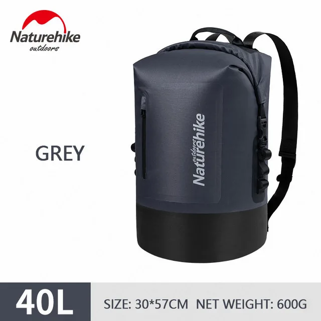40L Grey Naturehike Водонепроницаемый водонепроницаемая сумка пакет Плавание ming сумка с разделителем для сухого и влажного Водонепроницаемый сумка Портативный большой Ёмкость Плавание Drift car Pack - Цвет: 40L Grey