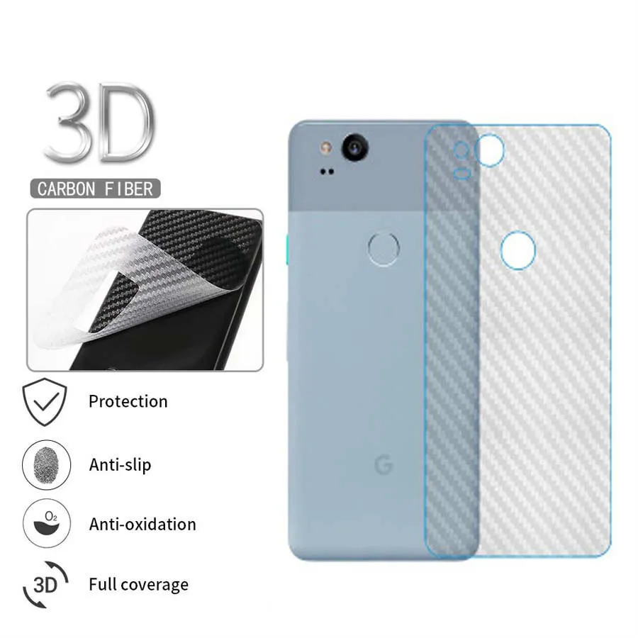 5 шт. для Google Pixel 2 XL прозрачная 3D углеродное волокно мягкая задняя защита экрана
