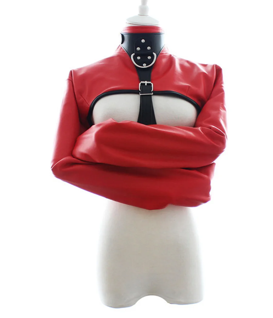 Straight Jacket Sexy Lingerie Medical Play Erotic Leather Straitjacket Gimp With Arm Binder Cosplay Costumes | Тематическая одежда