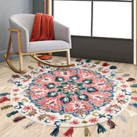 american pastoral 90 wool round shaped handmade bedside carpet kilim style living room coffee table carpet decoration mat