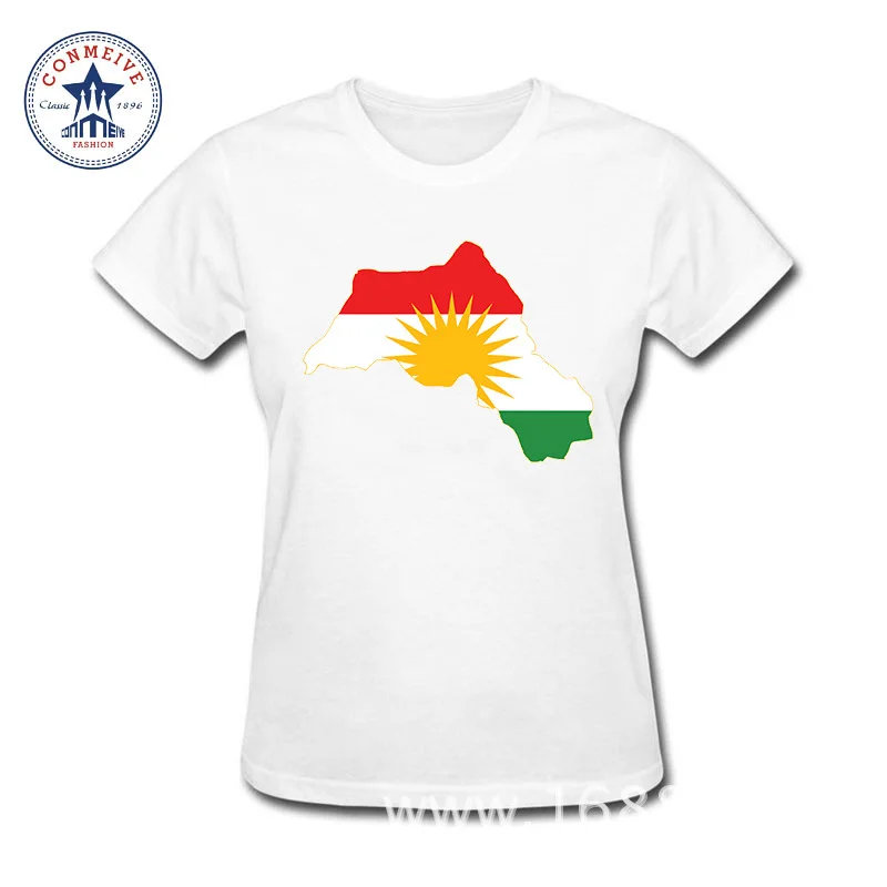 Модная футболка женская забавная Kurdistan карта с флагами хлопковая футболка женская летняя топ Удобные с короткими рукавами футболка