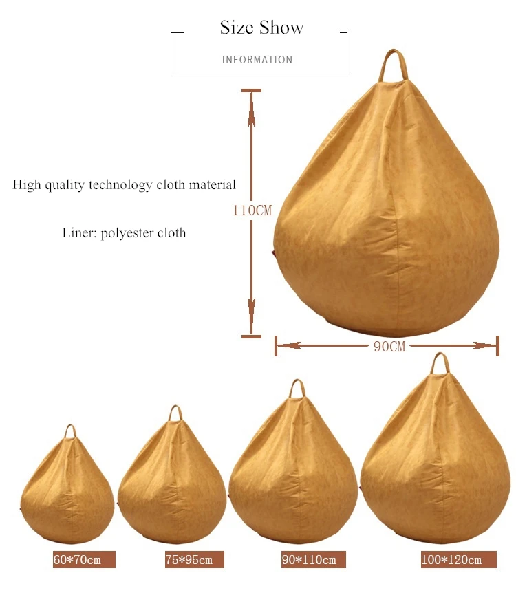 Технология ткань Bean Bag чехол Мода Pouf Beanbag кресло без наполнителя гостиная спальня диван кровать ленивый Повседневный мягкий диван татами