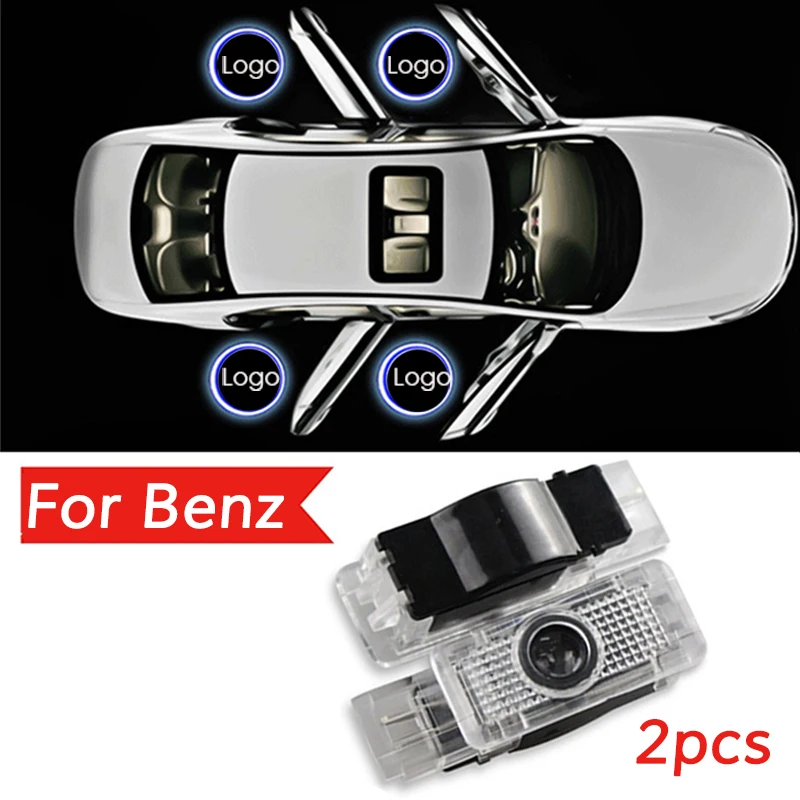 2X светодиодный дверной логотип лазерный проектор светильник для Mercedes Benz AMG C w203