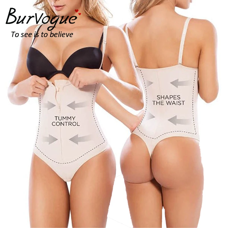 Burvogue, женское нижнее белье больших размеров с клипсами или молнией, моделирующее белье на лямках, Корректирующее белье для похудения, Утягивающее нижнее белье