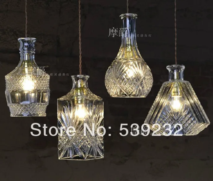 

Glass crystal dining room pendant light bar table lamps personalized wine bottle lamps