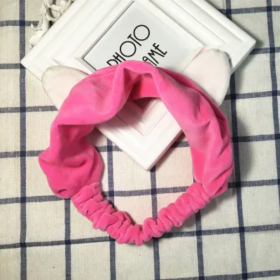 Funny big practical lovely sweet plush cat ears rabbit ears headband hair bands face makeup headband Video broadcast props - Цвет: cat rose red