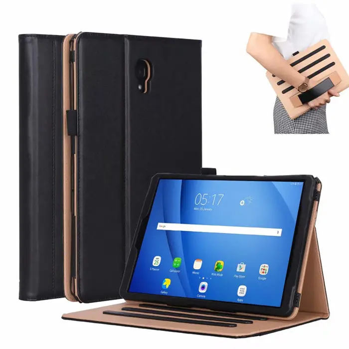 Черный Тонкий кожи высококачественный чехол для Samsung Galaxy Tab 10,5 ''T590 T595 T597 SM-T590 планшет Smart Fundas Защитите подставки обложка+ Flim - Цвет: Черный