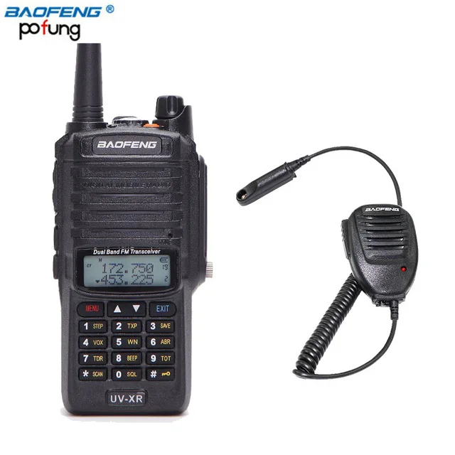add speaker mic Baofeng UV-XR водонепроницаемый Walkie Talkie 10 Вт мощное радио CB Ham Радио портативное радио 10 км дальность двухстороннее радио Охота - Цвет: add speaker mic