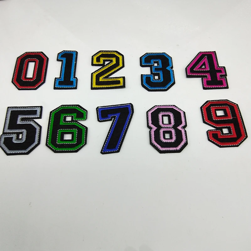 Нашивки с цифрами вышитые надписями нашивка утюгом фигурка цифра для рукоделия