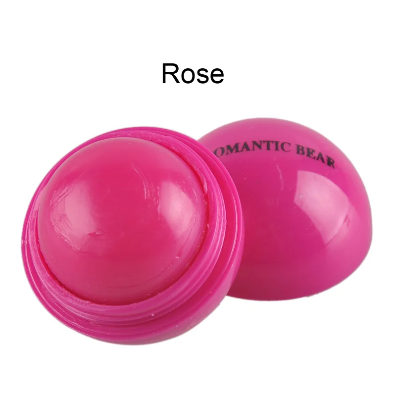 Rose red 1 шт. натуральный растительный шар для макияжа круглый шарик Увлажняющая губная помада бальзам для губ блеск для губ помада бальзам для губ фруктовые украшения Уход за губами - Цвет: Rose red