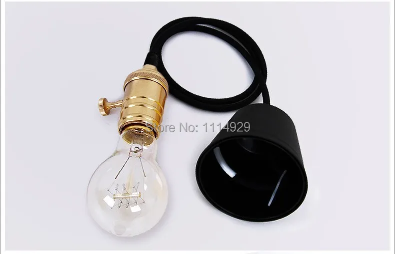 

Single American Vintage Pendant Lights Copper Lamp Holder Edison Bulbs Industrial Lamps E26/E27 110-220V 110cm Antique Bulbs