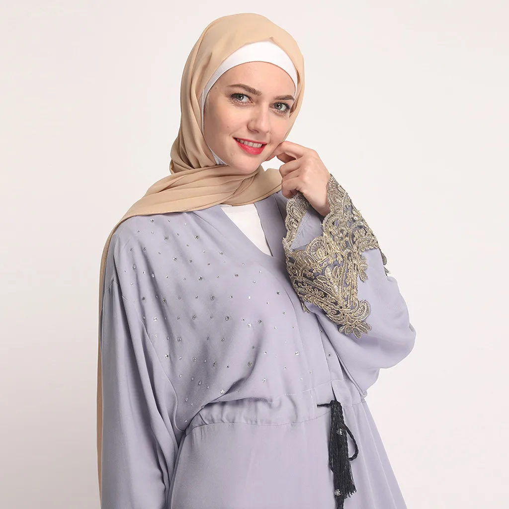Платье большого размера винтажное черное кружевное платье с вышивкой Abaya Дубаи