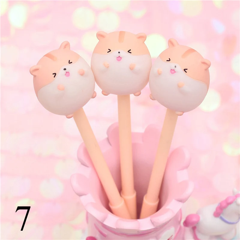 Kawaii гелевая ручка с единорогом Мультяшные животные кролик медведь нейтральная ручка прекрасный гель для девочек ручки креативные канцелярские принадлежности для школы - Цвет: 7