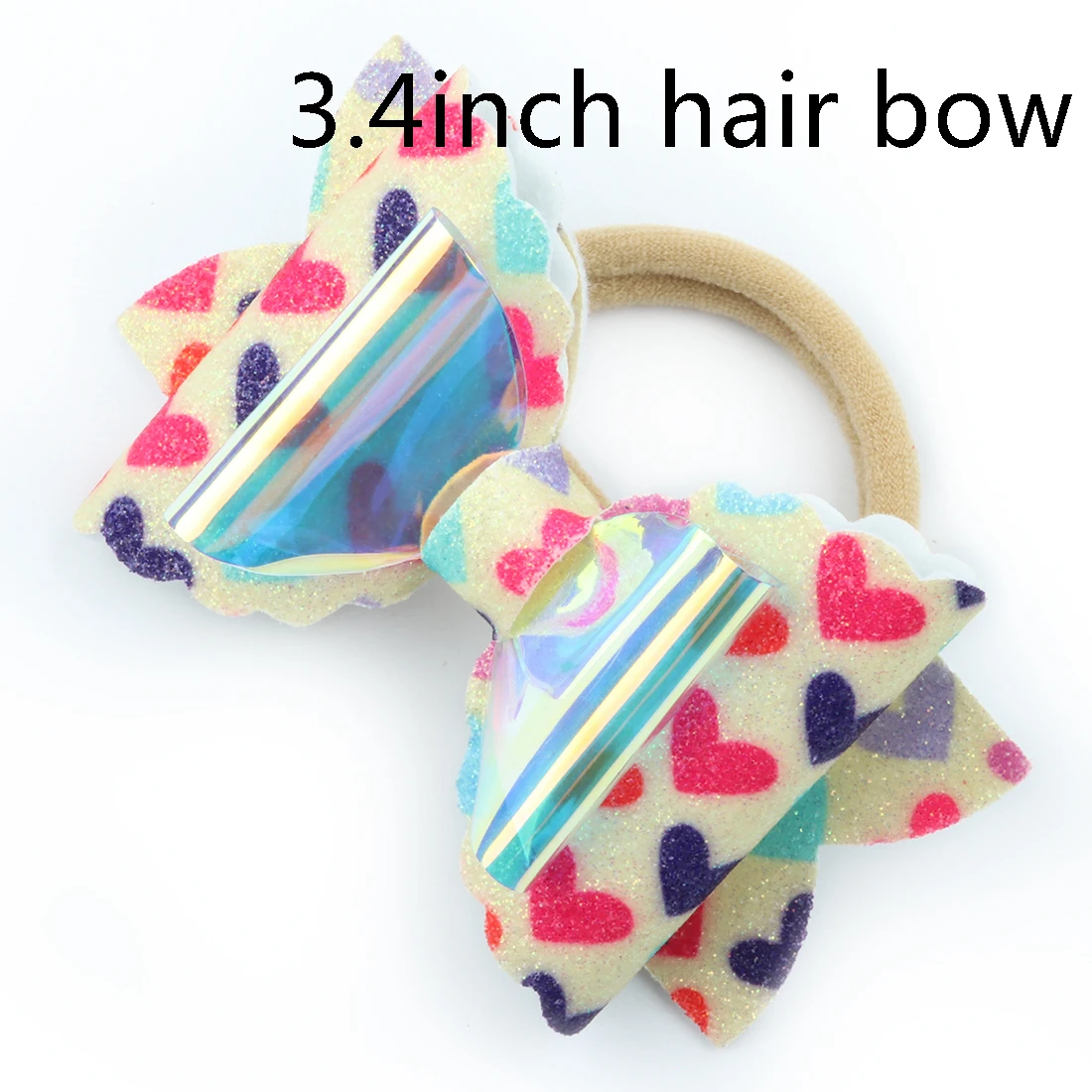 mermaid pvc-8 1 PC Child Hair Bow Tie Elastic Hair Band Glitter Hairbow Rope Rainbow Sequin Sparkly 3 Inch Bows Mermaid Girls Sweet Headwear - Цвет: mermaid pvc-8