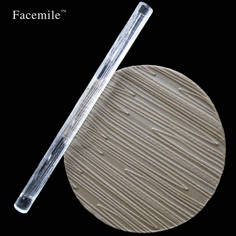 Акриловая Скалка волна деревянный стиль тиснение помадка ролик штифт сделай сам