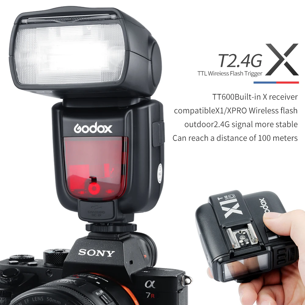 Вспышка для камеры 3x Godox TT600 со встроенным приемником и передатчиком Xpro камер Canon