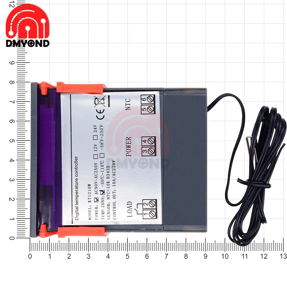AC 110 V 220 V 12 V 24 V Цифровой термостат Температура Управление; регулятор инкубатор Отопление охлаждения Управление NTC сенсор метр