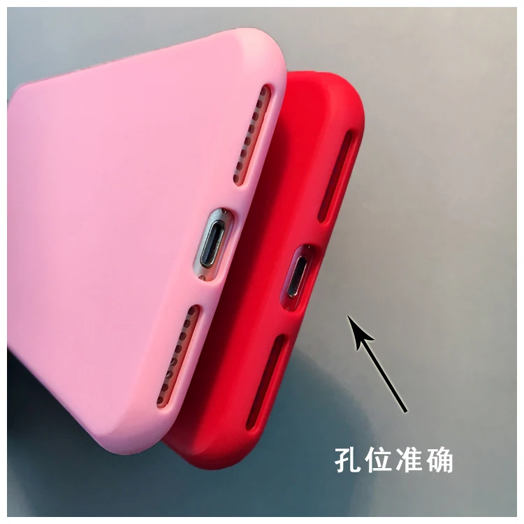 Silicone TPU phone back cover for iphone 7plus 6 6s 6plus 7 8 8plus matte plain silicone case XS MAX XR with strap |