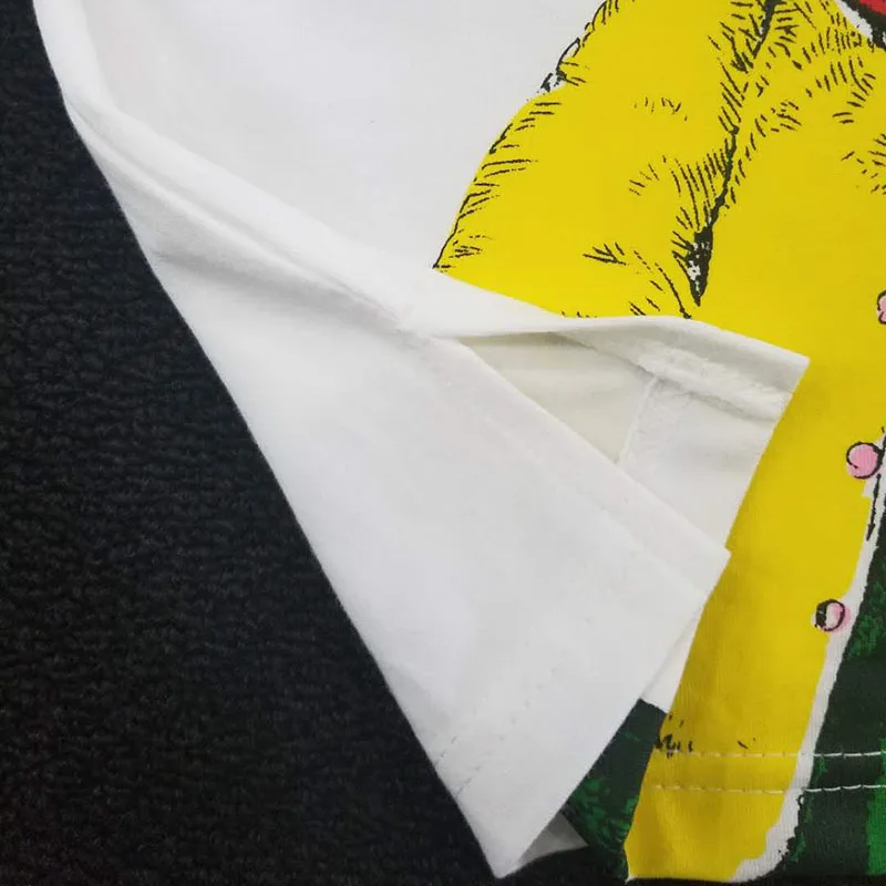 Брендовая летняя футболка с принтом Кот для девочки мальчики дети одежда желтого