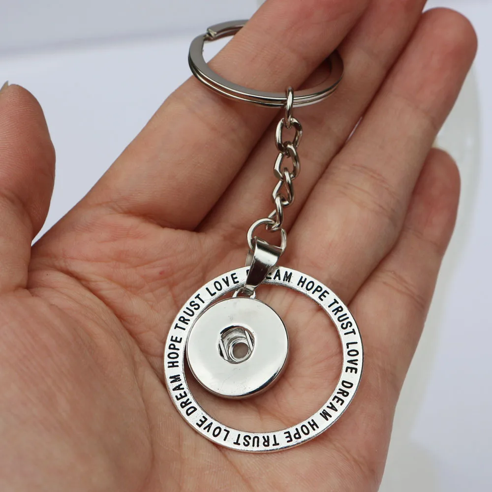 Wholesale Vintage Dream Hope Trust Love Letter Keyring Metal Diy 18mm Snap Buttons Keychain For Men Jewelry NKR012 | Украшения и