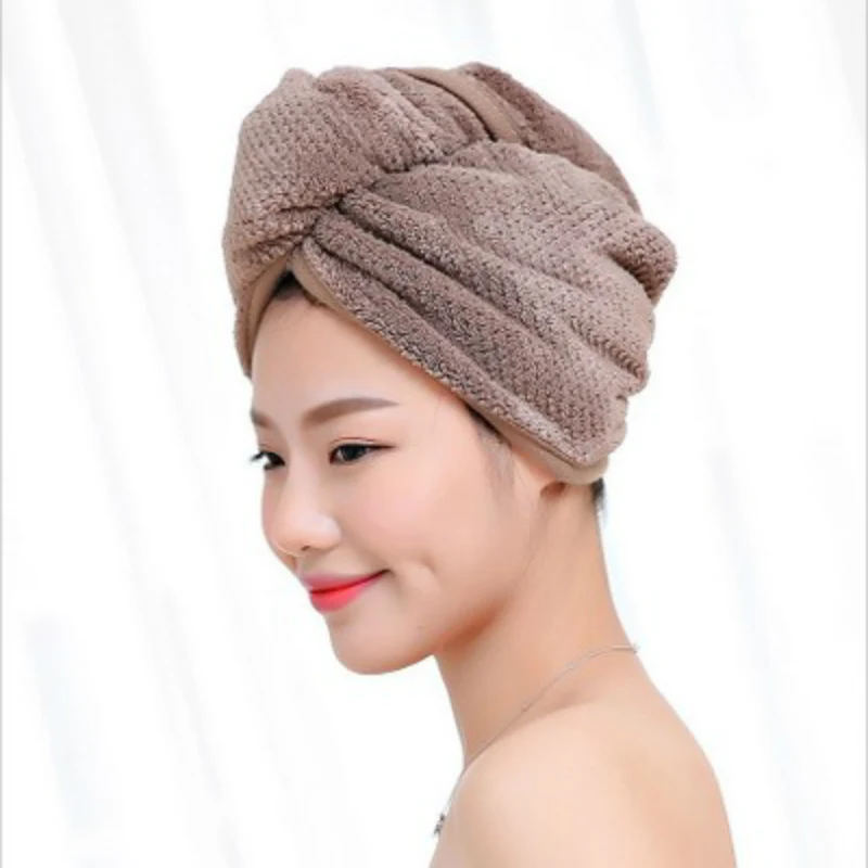

Microfiber Fleece Fabric Women Hair Towel Bathroom Super Absorbent Quick-drying Bath Towel Hair Dry Cap Salon Towel 23*60cm 1PC