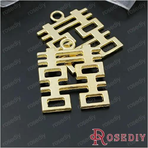 Оптовая продажа 31*24 мм Золотой Китайский Стиль для свадьбы сплава Талисманы