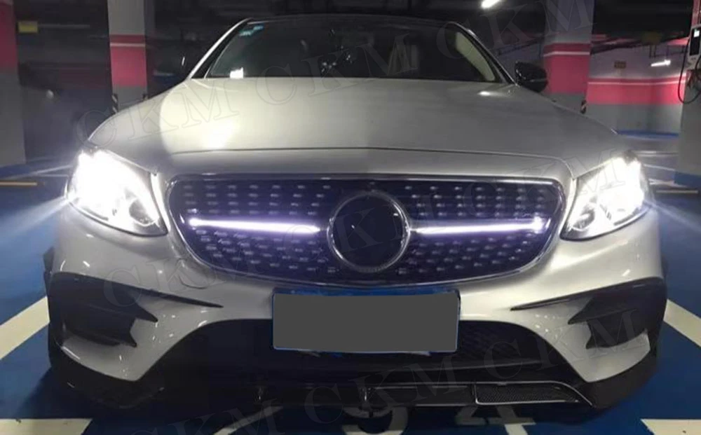 E Class B Стиль углеродного волокна передний бампер спойлер для Mercedes Benz W213 E200 E300 E63 AMG