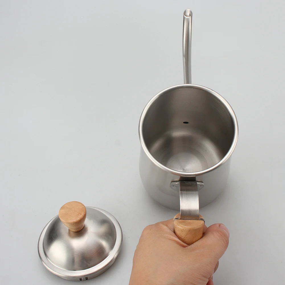 Кофейник из нержавеющей стали с деревянной ручкой 650 мл | Дом и сад