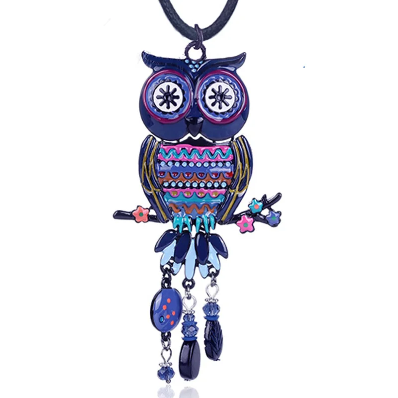 Женские Подвески в виде большой красной Совы Cring Coco ожерелье с эмалью животного
