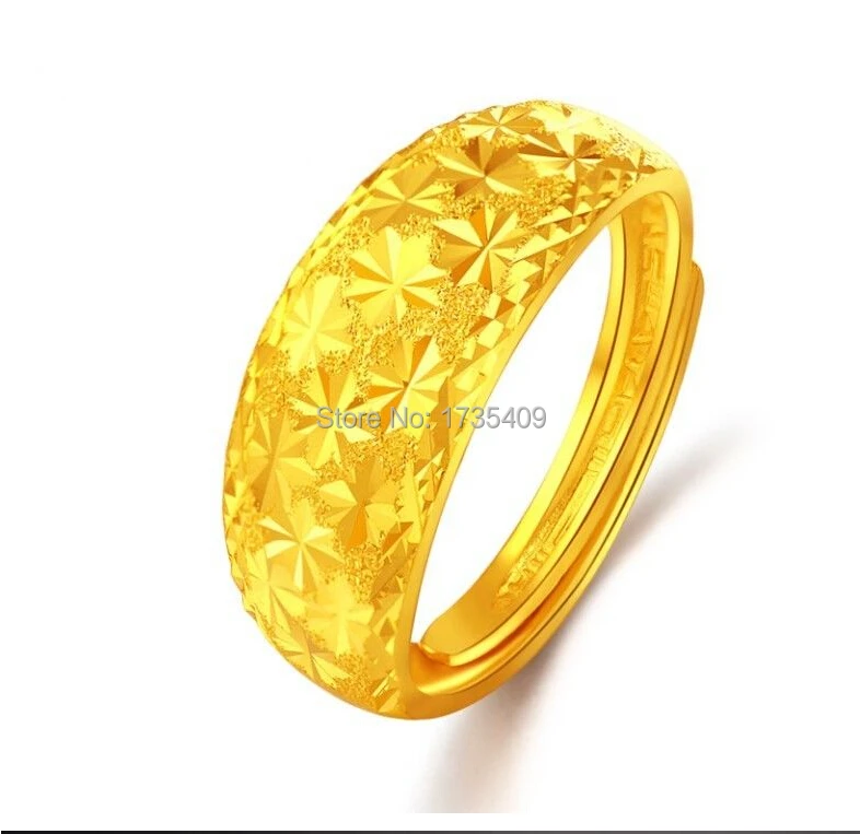

Pure Solid 24k Yellow Gold Ring/ Women's Full Star Ring/ 4.5g / Us Size 4-10