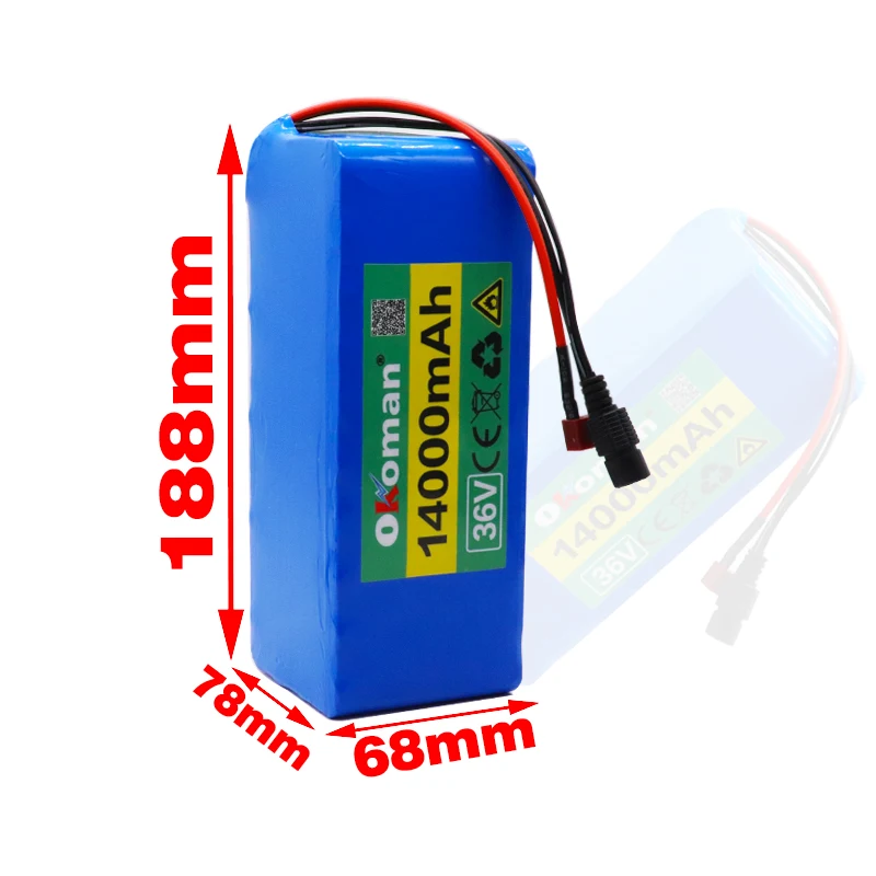 Okoman 36V 10S4P 14Ah 500W высокая мощность и емкость 42V 18650 литиевая батарея 14000mAh
