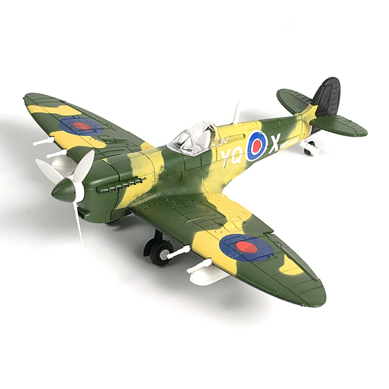

6PCS Plastic DIY Military Spitfire Fighter Plane Model Building Kits 4D WW2 Airplane Bricks Model Aircraft Toy For Children