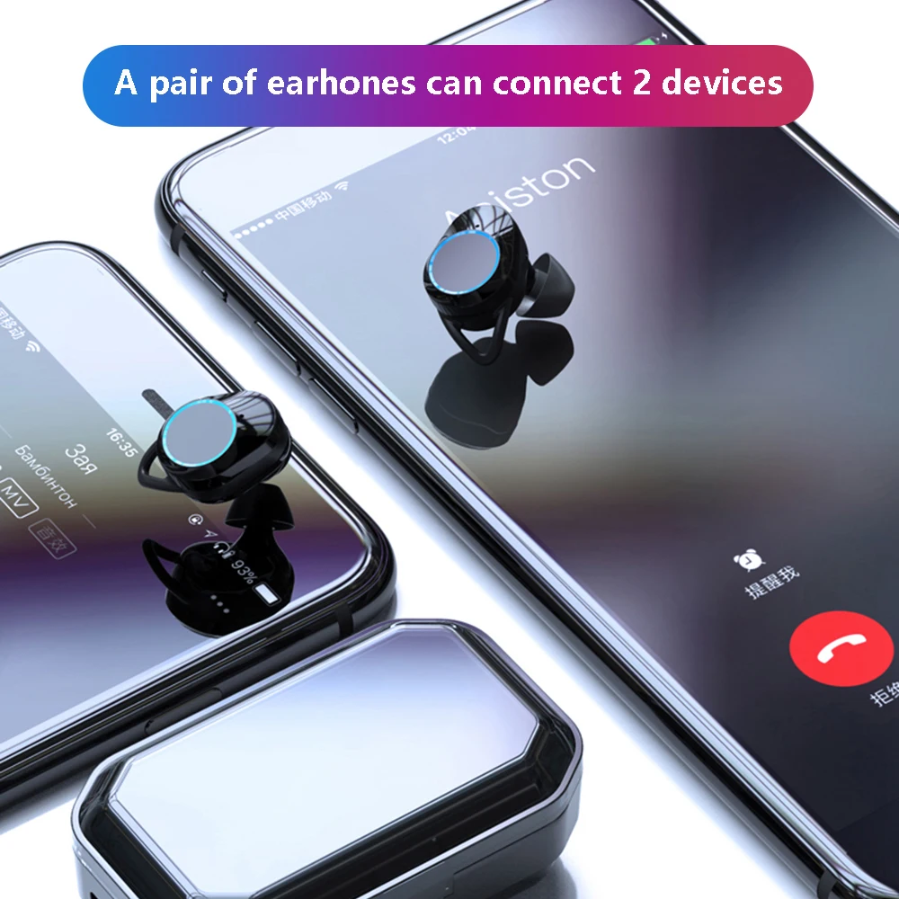 G02 X6 TWS Bluetooth 5,0 беспроводные наушники IPX7 водонепроницаемые наушники Handsfree наушники 3300 мАч Зарядка Авто сопряжение для спорта