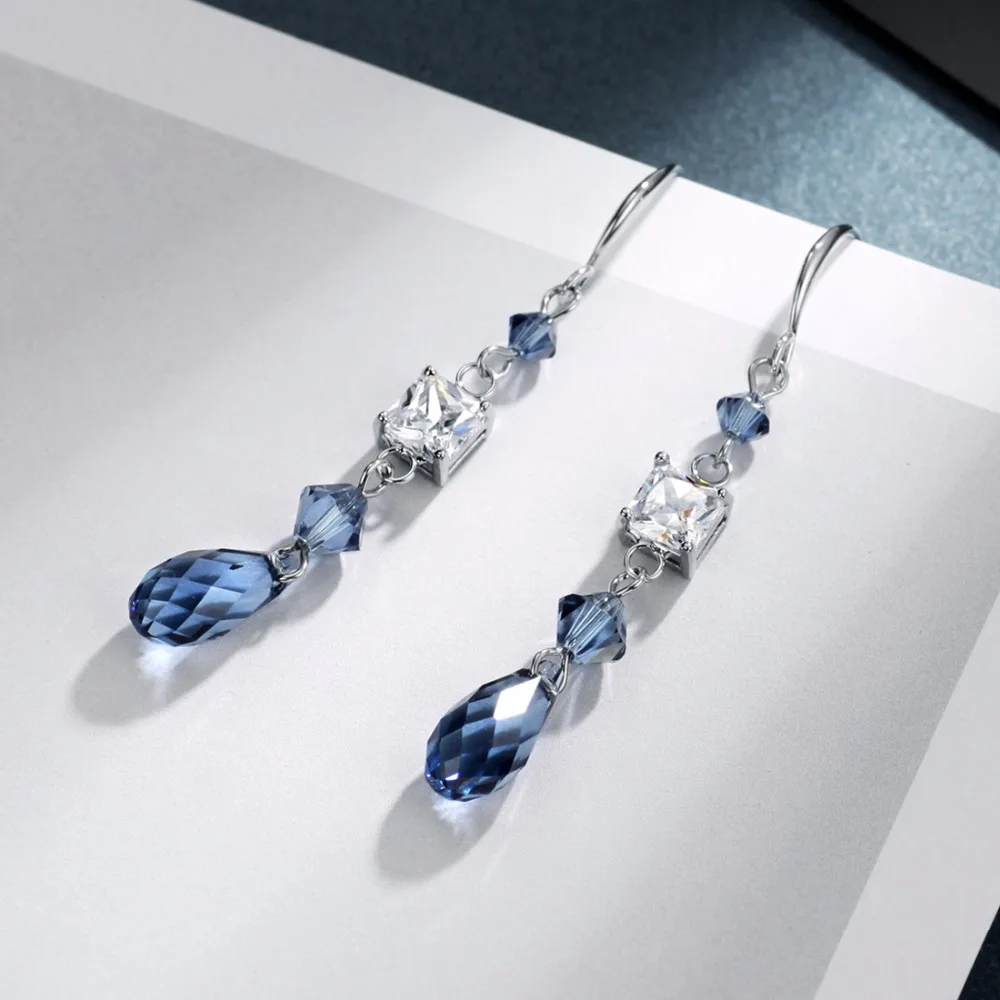 Серьги Neoglory Австрийские длинные с кристаллами Стразы висячие серьги подвески