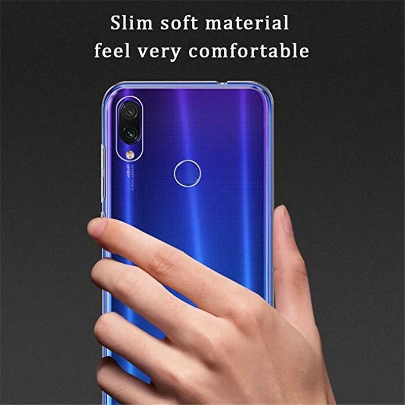 Чехол для Xiaomi Redmi Note 7 прозрачный мягкий тонкий чехол с защитой от царапин