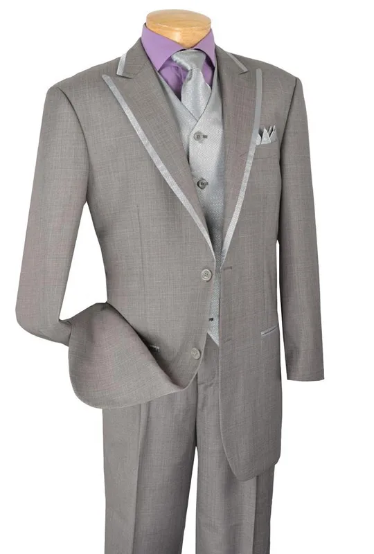 

2015 мужские костюмы на заказ Светло-серый смокинг для жениха Terno Masculino Kyptkn зауженный деловой костюм (пиджак + брюки + жилет + галстук)