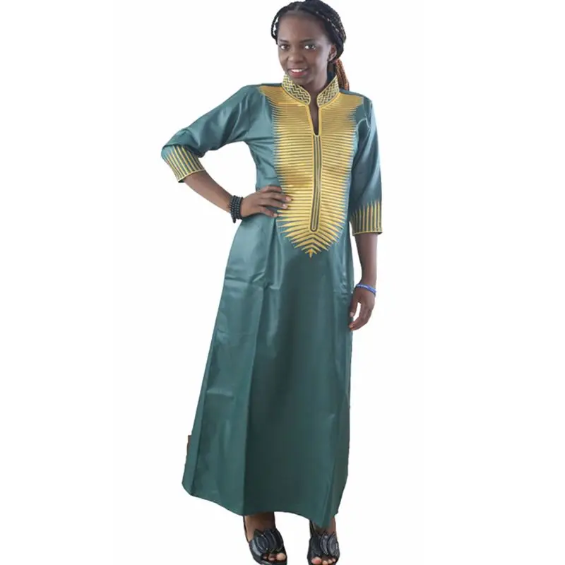 Новинка 2017 года Африка Летняя мода стиль Дамская платье макси Riche Базен рубашка с