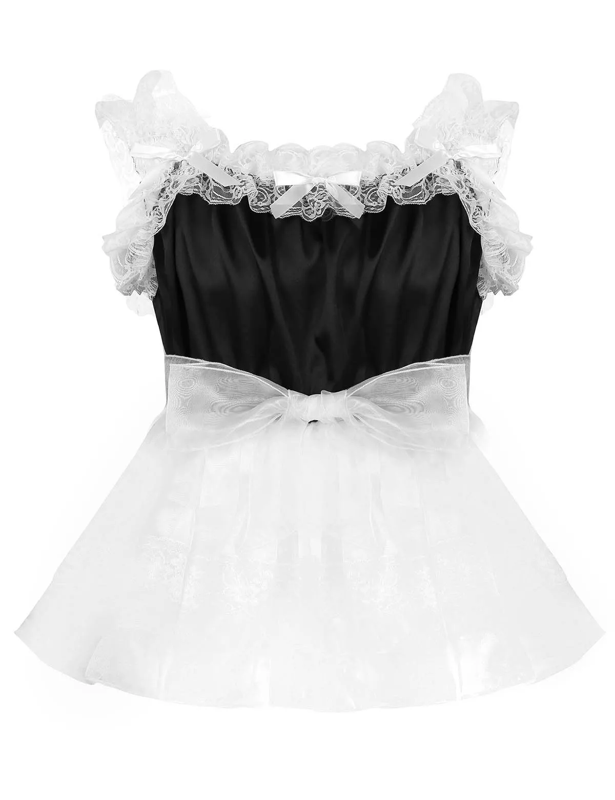 Мужское нижнее белье SISSY Необычные Экзотические гофрированные кружевные атласные тюлевые платья ролевые игры сексуальные костюмы платье Клубная одежда атласное платье для вечеринок