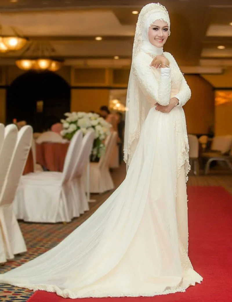 Vestido noiva sereia новые элегантные мусульманские свадебные платья с длинным рукавом